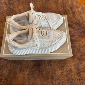Dolce Vita Beige Embellished Sneakers